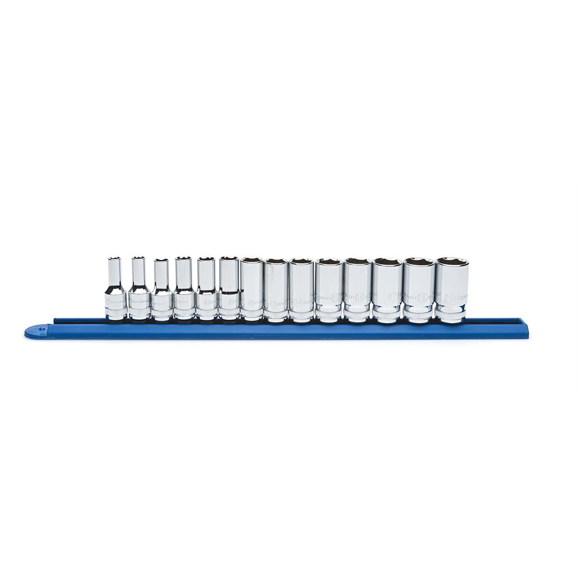 GearWrench 14-Piece 3/8in. Drive 6-Point Mid-Length Socket Set — Metric, Model# KDT80554S-06